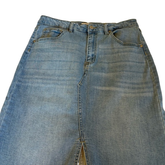 Denim A-Line Midi Stretch Skirt Size 10 Great Pre-Loved Condition - Picture 2 of 11